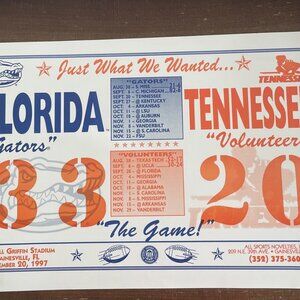 1997 Florida Gators Vs. Tennessee Vols Vintage Game day Score Poster. 11x17